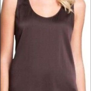 Eileen Fisher Woman Silk Tank Chocolate Brown